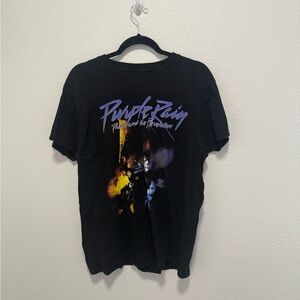 Prince Purple Rain Black Graphic Tee Size Large